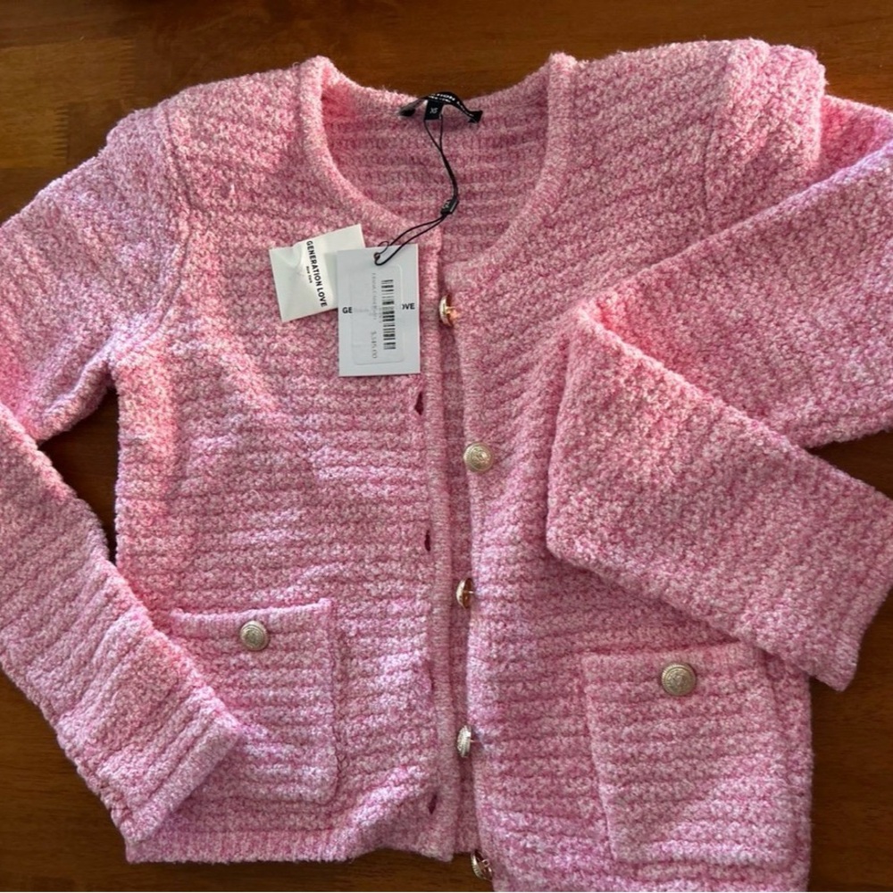 Generation Love sweater blazer, size xs pink NWT